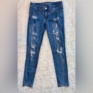 America Eagle Super Stretch Super Low Jeggings Size 2